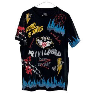 Bleeker & Mercer Graphic T-Shirt Men’s Large "World is Yours" Privileged